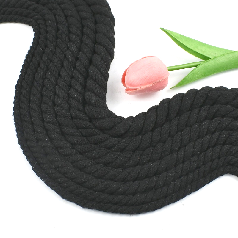 Macrame Cord Cotton - Tali Katun Hitam 1-5M 5-20mm, 3