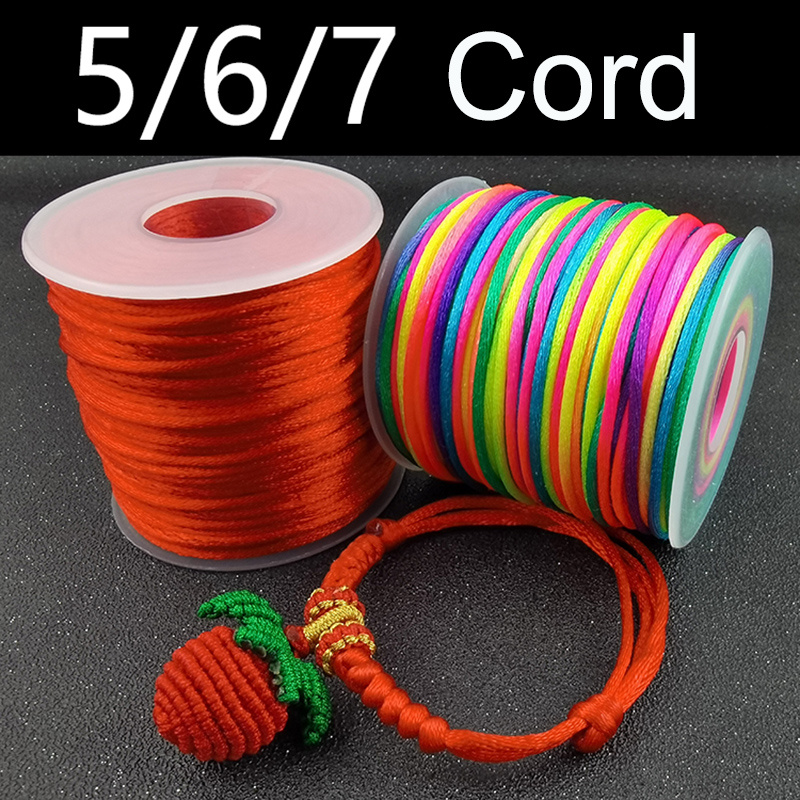 Macrame Cord Cotton - 2mm benang kabel nilon merah untuk