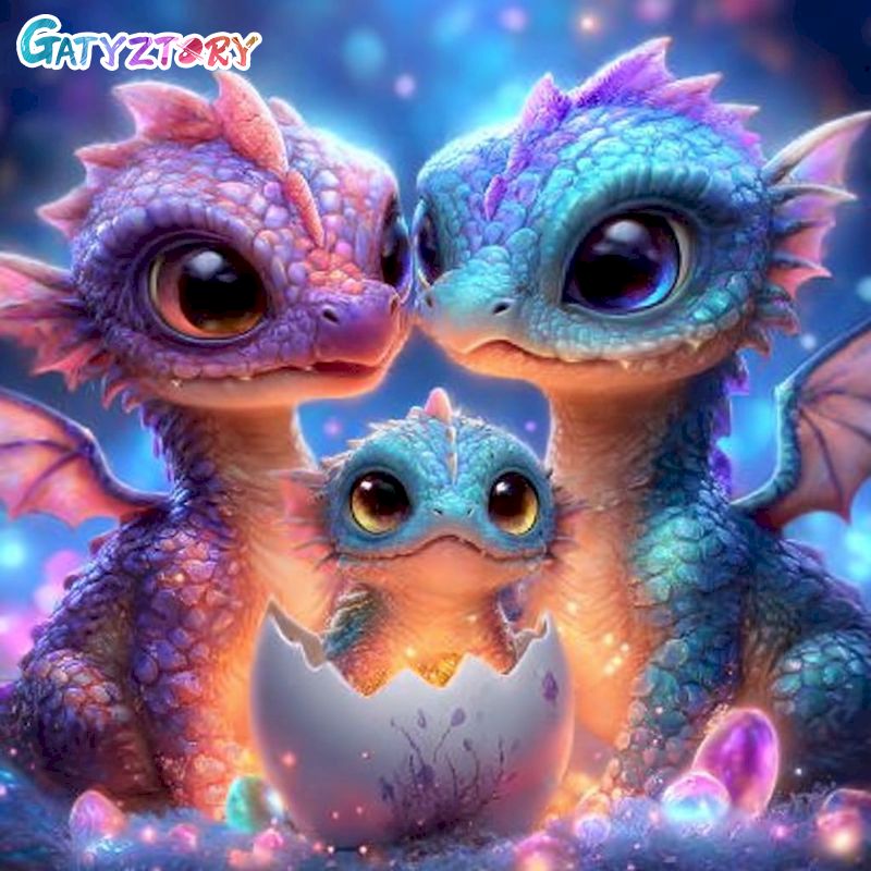 Art Craft Dinosaurs - GATYZTORY Kit Lukisan Berlian untuk Dewasa