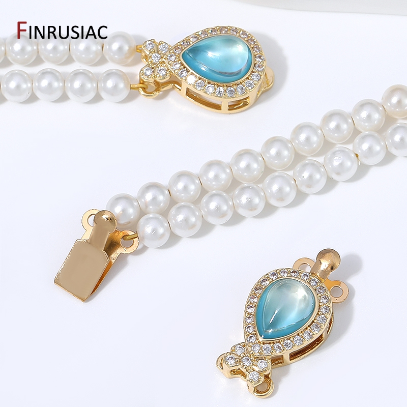 Box Art And Craft - Kancing Kotak Opal Mutiara Berlapis Emas