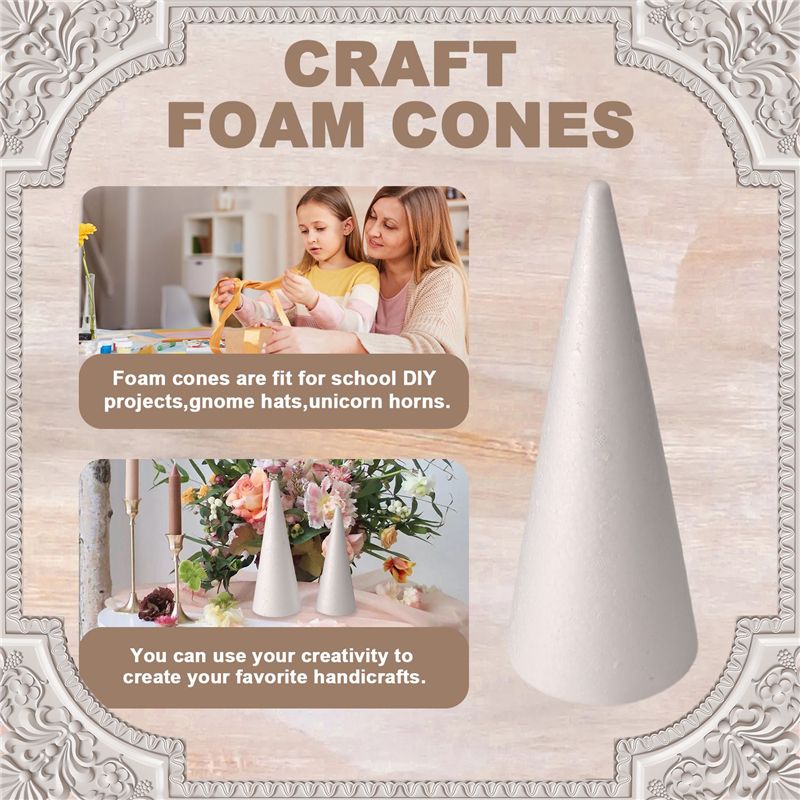 Art Craft Christmas Tree - 24 Paket Kerucut Busa untuk Seni,
