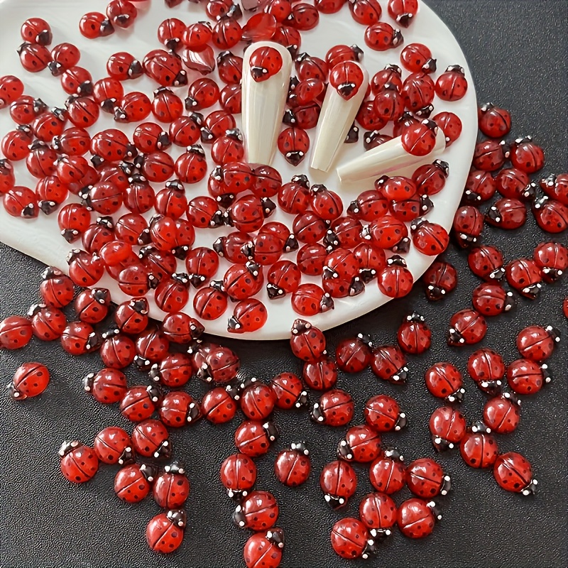Art Craft Ladybug - 100pcs Resin Ladybug yang Menyala dalam