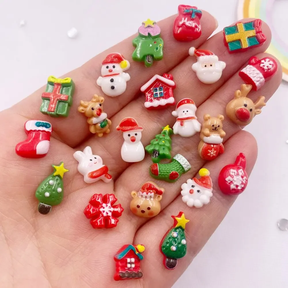 Art Craft Christmas Tree - 50 buah Resin Mini warna-warni pohon