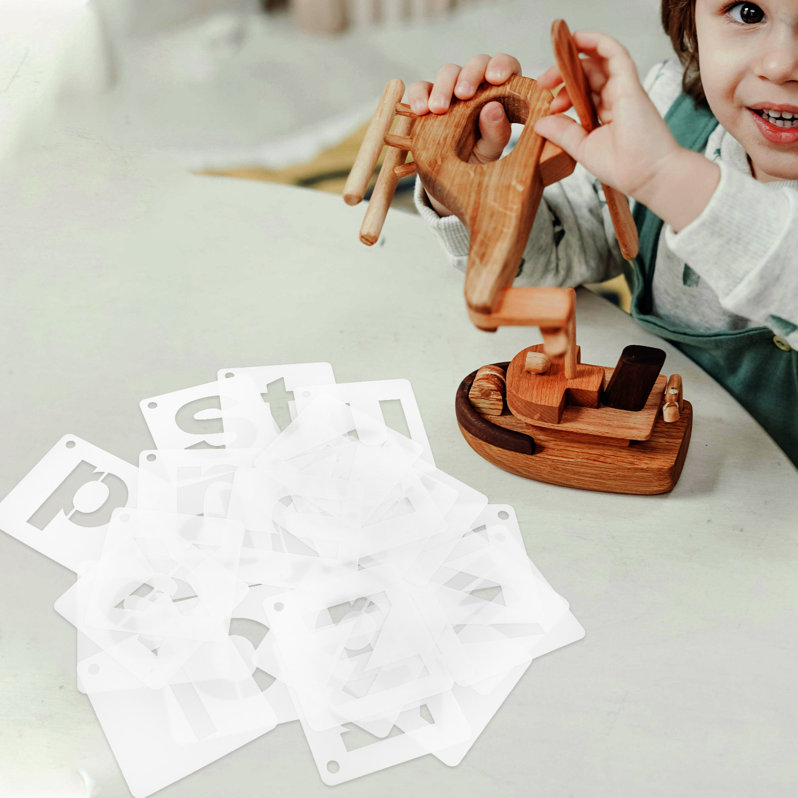 1Set Stencil Alfabet A-Z yang  - Art Craft Letter A ulasan dan harga