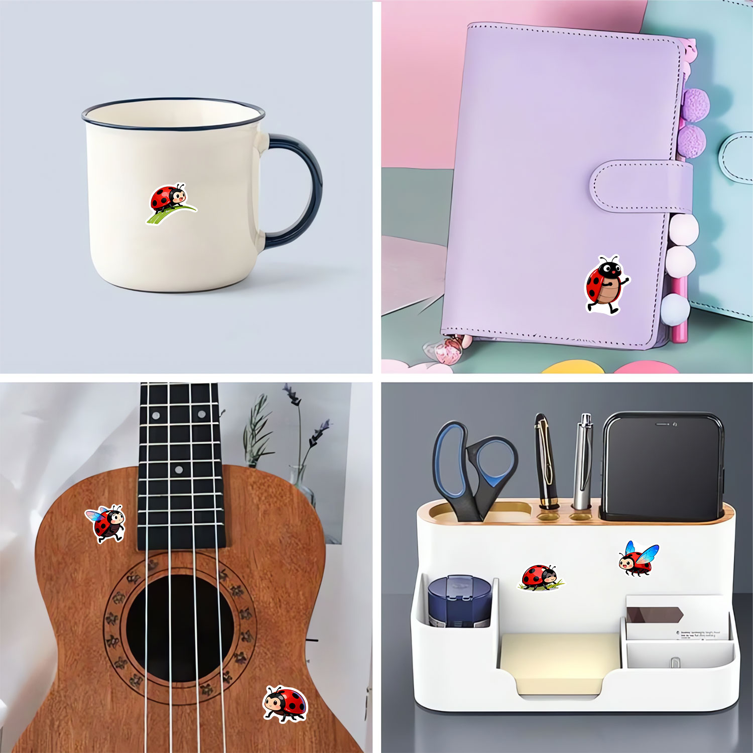 1 Rol (500 Pcs) 10 Stiker Kumb - Art Craft Ladybug ulasan dan harga