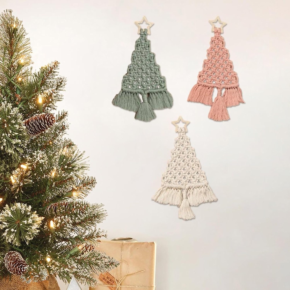 3Pcs Kit Makrame Pohon Natal D - Macrame Cord Cotton ulasan dan harga