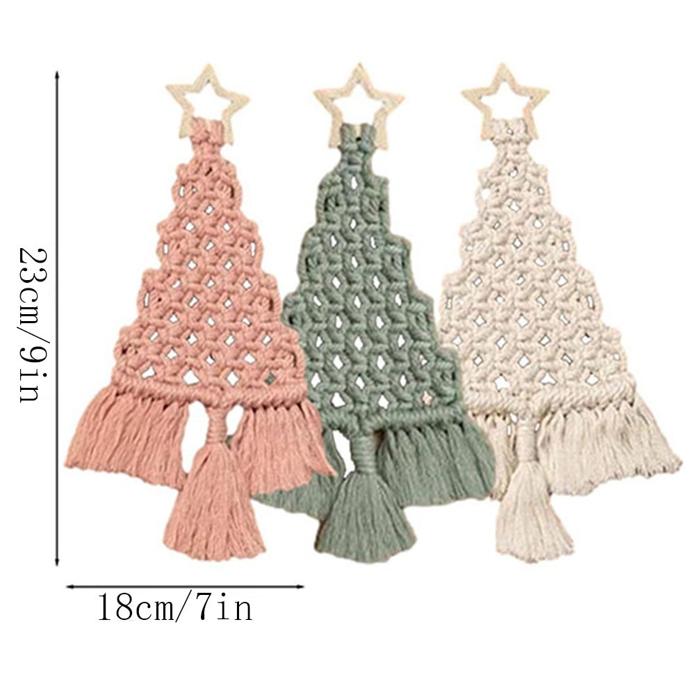 3Pcs Kit Makrame Pohon Natal D - Macrame Cord Cotton ulasan dan harga