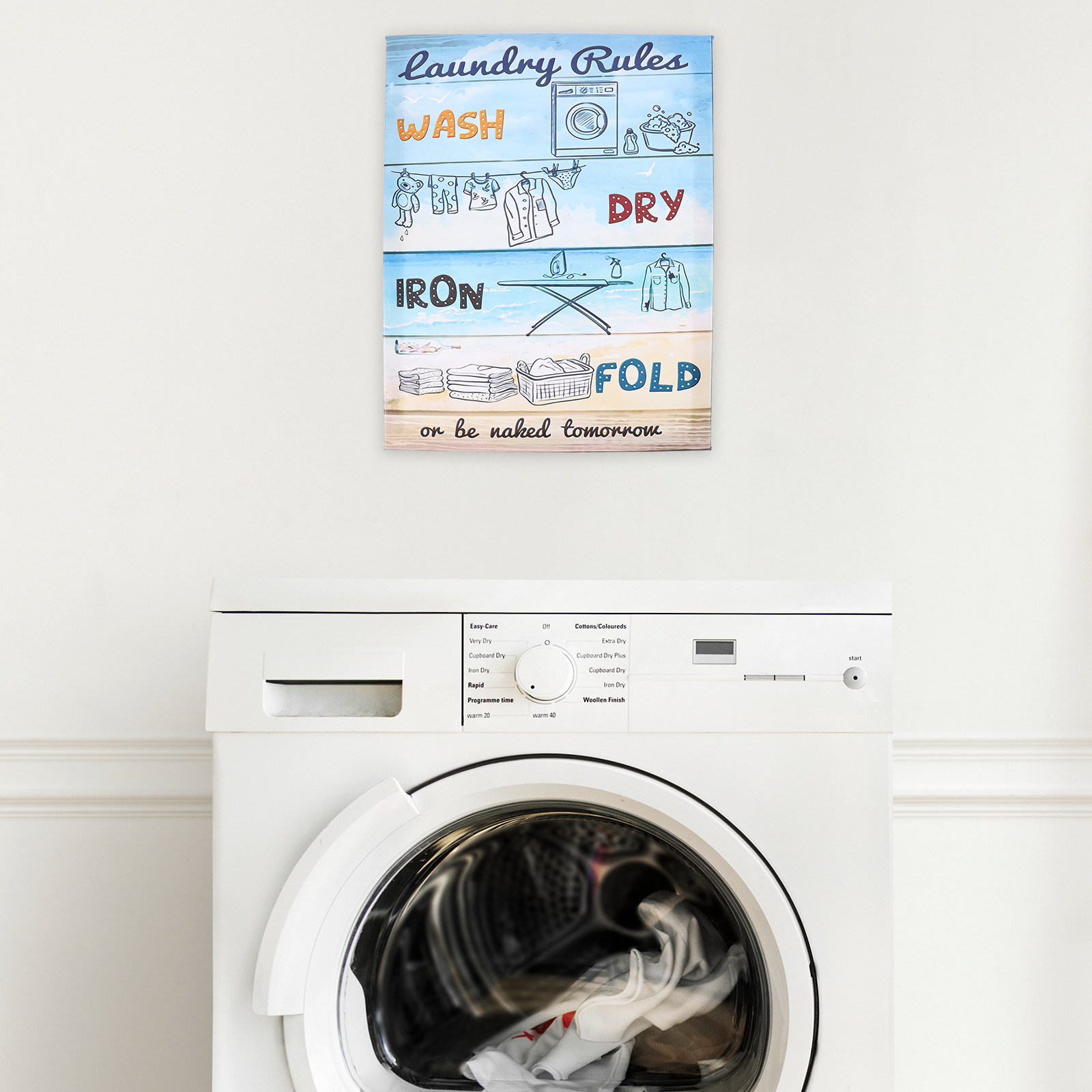 Aturan Laundry, Lukisan Kanvas - Art Craft Room Ideas ulasan dan harga