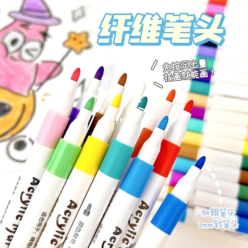 Set Pena Spidol Akrilik Ujung  - Art Craft 5 Year Old ulasan dan harga