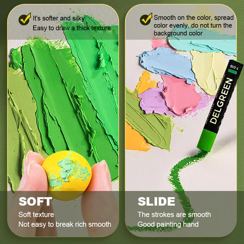 DELGREEN Set Pastel Minyak Lem - Chalk Pastel Set ulasan dan harga
