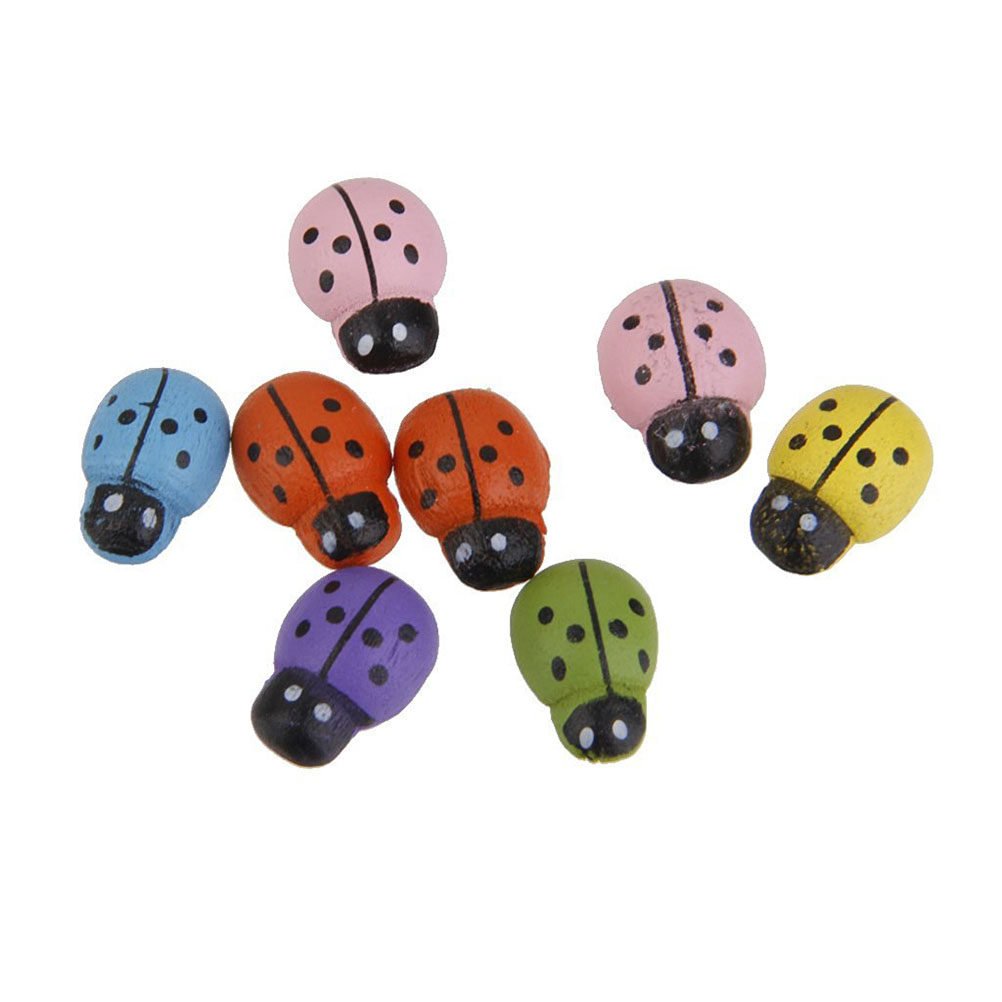 100 Buah Miniatur Kumbang Kayu - Art Craft Ladybug ulasan dan harga